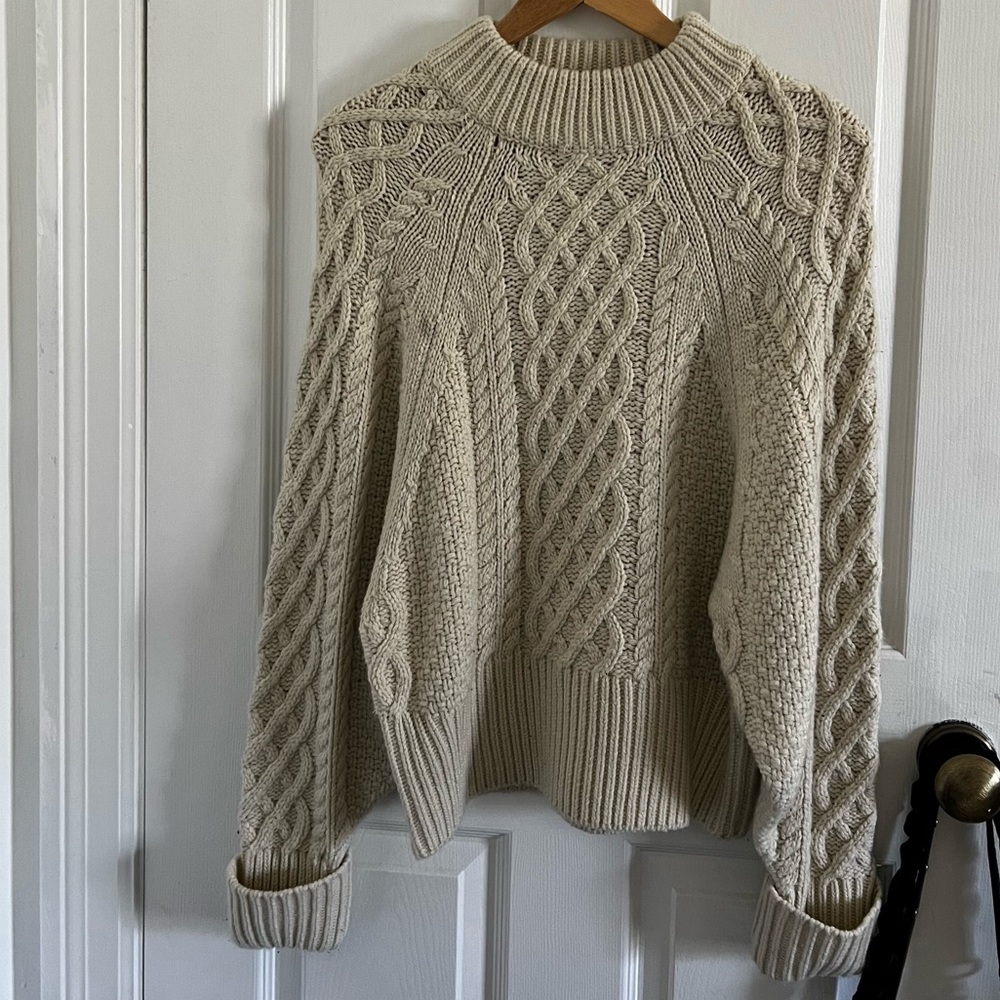 Mock neck wool sweater